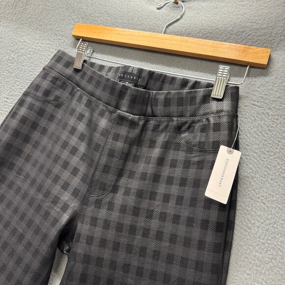 Anthropologie Sanctuary Leggings Womens Medium Runway Stretch Black Check NEW - Picture 6 of 10